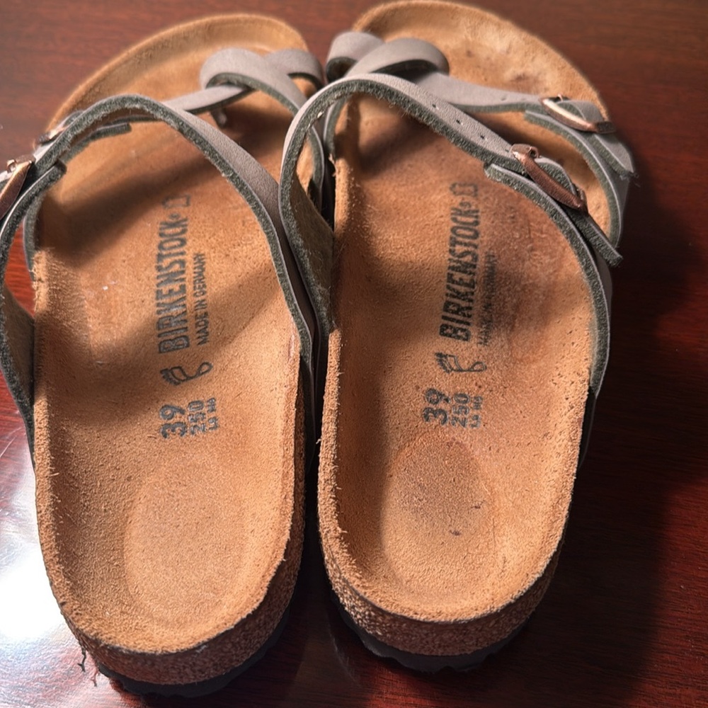 Birkenstock Taupe Cross-Strap Sandals. Great Condition - Picture 2 of 3